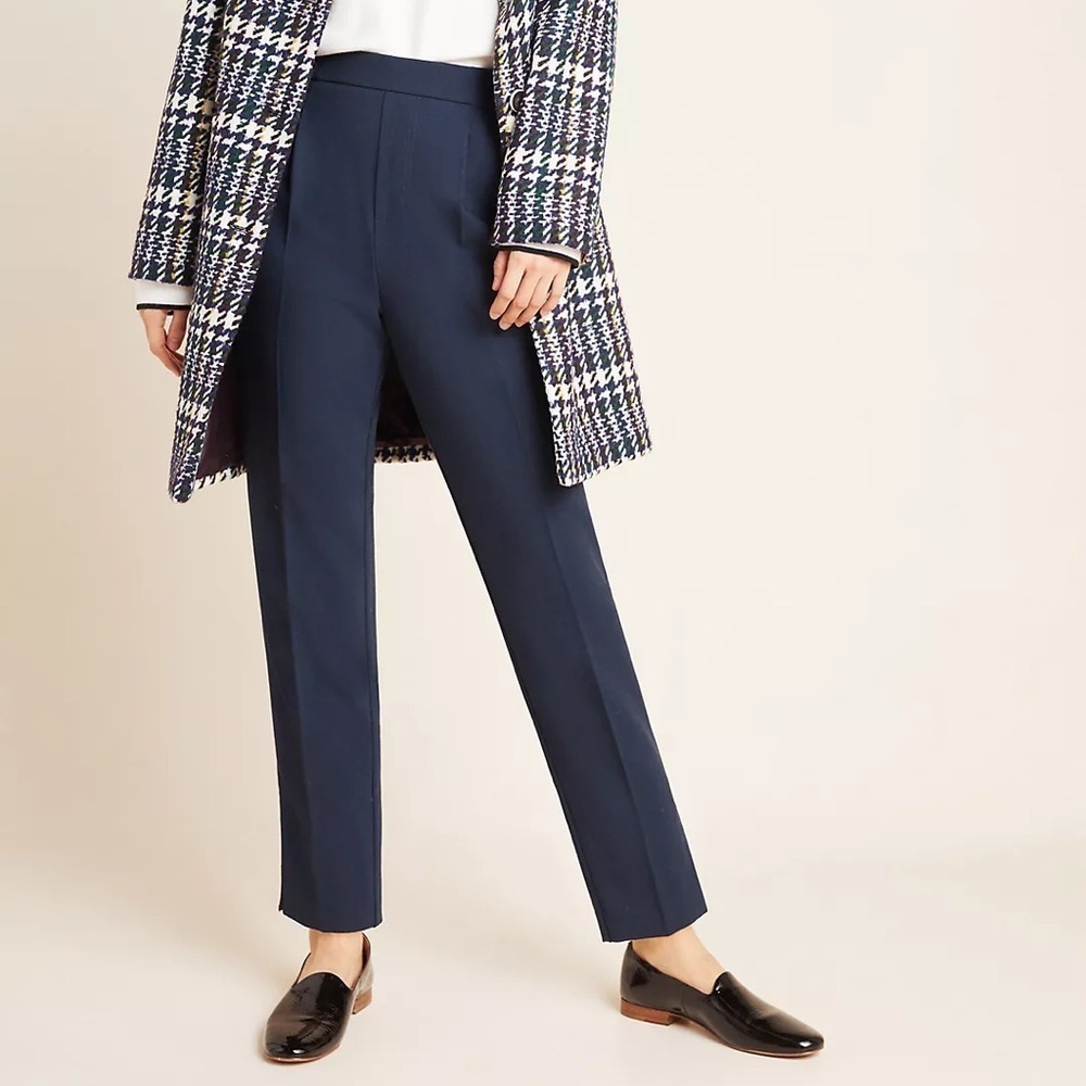 Nwt Anthropologie Copley Navy Tapered Pants